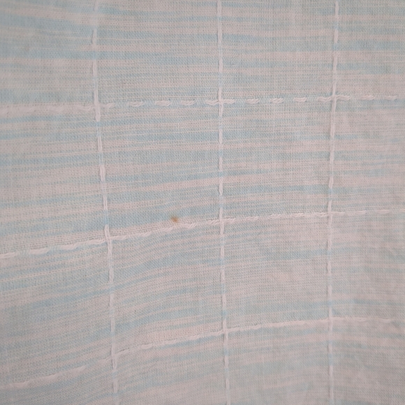 Talbots women's petite long sleeve button up blue and white blouse, size LP - Picture 5 of 11